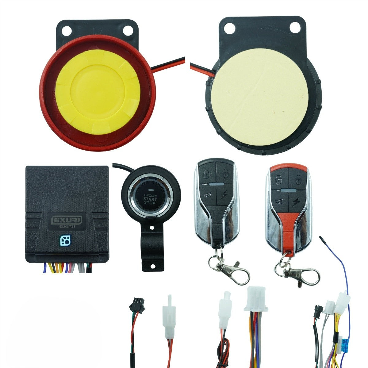 ALARMA DE ENCENDIDO CON CONTROL Y BOTON XURI