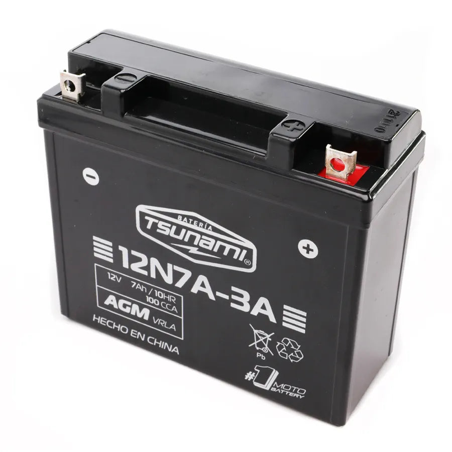 1078-BATERIA 12V-7Ah (- +) (L149-A60-H129) 12N7A-3A (AGM) TSUNAMI