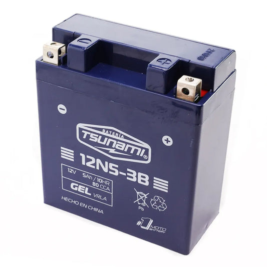 1075-BATERIA 12V-5Ah (- +) (L119.50-A60.5-H131) 12N5-3B (GEL) TSUNAMI